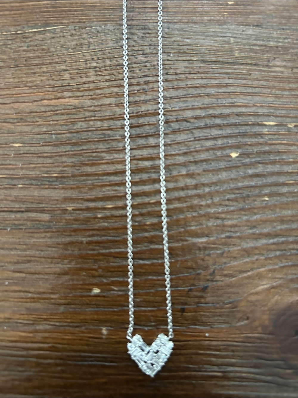 Nadri Silver Heart Pendant Necklace with Sparkling Accents